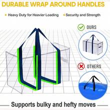 6PCS Clear Heavy Duty Moving Bags With Reinforced Handles And Double Zippers - Extra Large Storage Organizers For Clothes, Sheets, Toys - Clear And Blue Design For Easy Visibility, Perfect For Home Organization And Moving Essentials, Clothes Organizer Storage, Space Saver Bags - trắng - Xem 3
