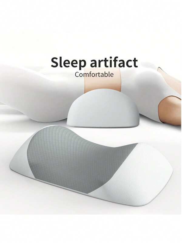 1 pieza Almohada lumbar de espuma de memoria de seda de leche con bloques de color, cojín de cintura cómodo para dormir de lado/espalda, almohada de apoyo lumbar para el hogar y la cama