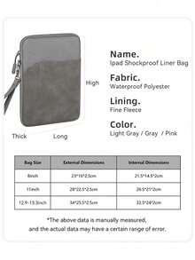 DANYCASE 10.8-13.3 Inch Tablet Laptop Sleeve Bag, 8 Inch Electronics Organizer Pouch With Padded Protection, Compatible With Iphone, IPad, AWEI And Other Digital Devices - Dark Blue - View 8