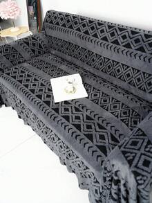 1pc Striped Sofa Cover, Thick Plush Pet-Proof High-End Full Sofa Slipcover