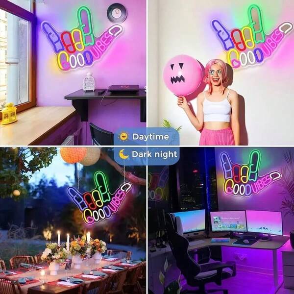 Letrero de neón alimentado por USB - Control de interruptor, decoración de pared LED de un solo color, perfecto para dormitorio, sala de juegos y regalos