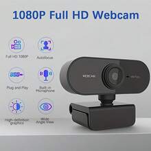 1080P HD Streaming Webcam With Built-In Microphone - Auto Focus, 2-Way Audio, Plug & Play For PC/Laptop/ Gaming, Video Chat/Online Meeting/Live Streaming, USB-Powered Compact Design, Home Office/Gaming Setup Essential, Black Webcam, Christmas Halloween Gift