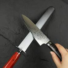 12 英寸宽扁平磨刀钢棒，高碳钢家用磨刀器，手持式多功能磨刀工具 - 彩色 - 查看 8