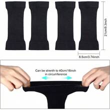 2 Pairs Arm Shapers Plus Size Women, Upper Arm Sleeves Wraps Slim Arm Compression Sleeve Arms - 黑色 + 大號(2 件裝) - 查看 3