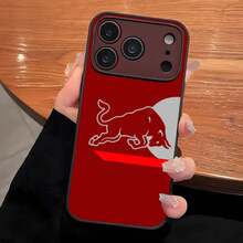 Fashion Red Bulle Logo Phone Case Cover compatible with Apple  17 Plus 13 Mini 12 XS Max SE 14 Pro 11 Pro XR 16 15 ProMax Matte Cover,Cover compatible with  17 pro hülle,  17 pro max hülle,  17 hülle,  16 pro hülle