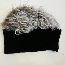 1PC Funny Flair Hair Integrated Beanie, Short Spiky Synthetic Wig Hat For Men, Elastic Knitted Skull Cap For Street Photography  Costume Parties - Black - View 8