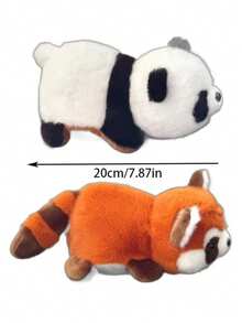 1 件 20 厘米/7.87 英寸熊猫变身浣熊翻滚毛绒玩偶，柔软毛绒逼真浣熊玩偶，可爱卡通毛绒玩偶，熊猫毛绒玩偶，送给家人和朋友的礼物，家居装饰，沙发配件，礼物