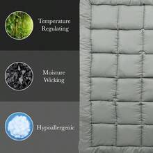 Royal Comfort Mattress Topper Underlay 800GSM Charcoal Bamboo Blend 45cm Skirt Soft Durable Luxury Comfort Single Charcoal