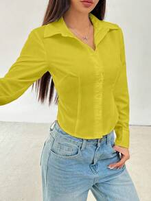 Women Sports Cardigans - Yellow - View 3