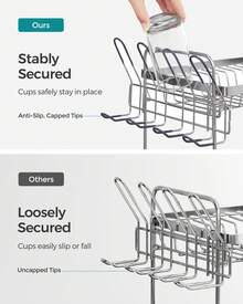 Dish Drying Rack, 2-Tier Dish Rack For Kitchen Counter With Rotatable And Extendable Drain Spout, Dish Drainer With Utensil, Cup, Glass, Cutting Board Holders, Silver And Black/Silver And Grey - Grey - View 7