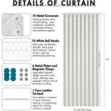 Accordion Style Magnetic Folding Door Curtains DoorwaysCloset, Room Divider Pleated Drapes With Hooks Interior Living RoomBedroomOpen Closet, White, W39x L78 Inches, 1 Panel - 39"W X 78"L (Pack Of 1) + White - View 3