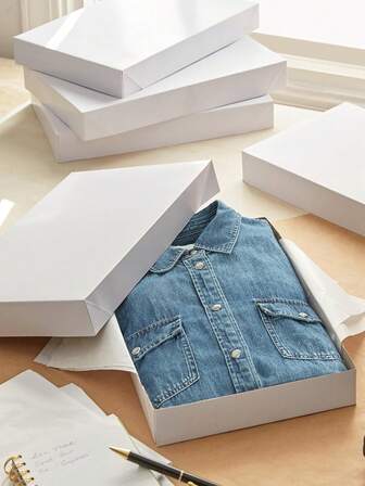 Kapaklı 1 Adet Beyaz Hediye Kutusu, Kapaklı Hediye Kutuları, Noel, Doğum Günleri, Tatiller İçin Beyaz Gömlek Kutuları, Noel, Doğum Günleri, Düğünler, Hediyeler İçin Sağlam Karton Gömlek Kutuları