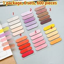 100 قطعة، نوع واحد من ملصقات الفهرس الشفافة التدرجية، لوازم مدرسية، كتب مدرسية للطلاب، ملصقات تمييز السجلات المشروع، مصنوعة من مادة البلاستيك البولي إيثيلين، مواد تصنيف المكتب، تمييز الأوراق، للاستخدام - متعدد الألوان - مشاهدة 8