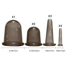 4 piezas Dispositivo de ventosas faciales de silicona, Ventosa doméstica Guasha y taza de masaje absorbente de humedad, Dispositivo de ventosas para el cuidado de la salud de los meridianos y las articulaciones de la rodilla - Multicolor - Ver 6