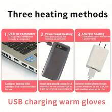 AOYI (Must Be Plugged In To Use,Product Does Not Include Battery)USB Electric Heated Gloves - Screen-Touchable, Warm Whole Hands, Water-Resistant, Breathable, And Comfortable For Outdoor Activities - Perfect For Winter Riding, Working, And Cold Weather Conditions - Gradient - View 5