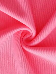 Teen Girl Letter Print Casual Long Sleeve Sweatshirt, Back To School - Hot Pink - View 5