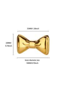 1PC Cute Bow Knot Rings For Women 18K Gold Plated Stainless Steel Bow Open Ring Wedding Party Christmas Jewerly Gift Women