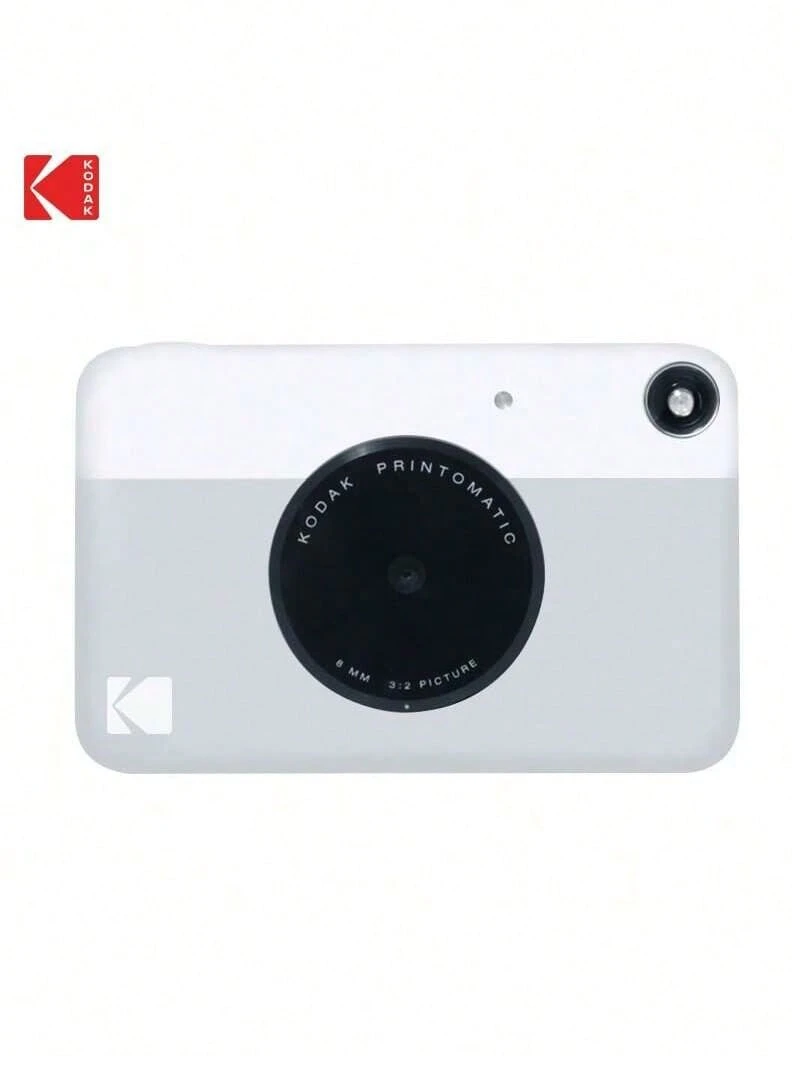 Kodak كاميرا بولارويد برينتوماتيك: طباعة لاسلكية مستقرة، تقنية خالية من الحبر، بطارية تدوم طويلًا، جودة صور عالية. متوفرة باللونين الرمادي والأبيض. - معيار رمادي وأبيض - مشاهدة 1