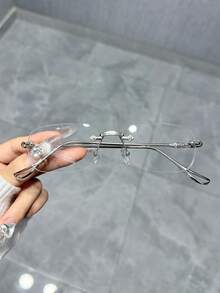 Kính kim loại không gọng cao cấp thời trang Unisex - Trong sáng - Xem 5