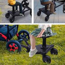 SanBouSi Universal Stroller Board, Stroller Glider Board With Detachable Seat Standing Board, Stroller Board Buggy Board Stroller Connector Rider Stroller Glider Board - 黑色 - 查看 10