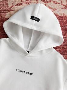 Áo hoodie nam in khẩu hiệu, chi tiết miếng vá và lớp lót nhiệt - Xem 3