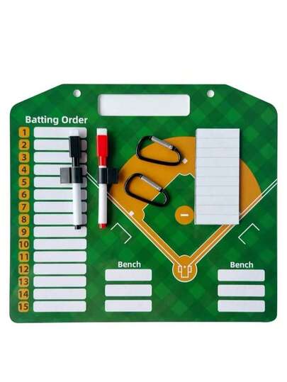 Double-Sided Magnetic Baseball Lineup Board With Dry Erase Clips - Baseball Tactics Board, Board, Portable Bench Organizer For Scoring, Team Ranking And Coaching Baseball Plans - Durable Metal Structure, Erasable Demonstration Tactics Board, Baseball Accessory For Match Strategy, Baseball Training, Team Lineup Planning, Team Sports, Outdoor Sports Accessories, Playground Practice, Home Entertainment, Game Supplies, Men's Gift
