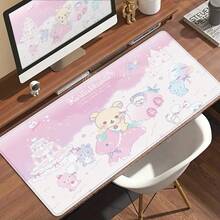 Gamer Mouse Pad Desk Accessories Rilakkuma Office Computer Desk Mat Kawaii Gaming Mouse Pads Cute Table Mats - HỒNG-13 - Xem 8