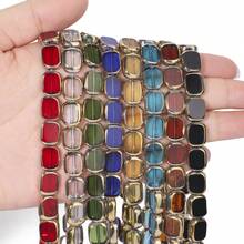 10x12mm Rectangle Glass Beads 1strand For Bracelet Necklace Beading Strung Accessories