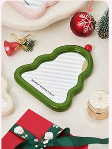 1 pieza Espejo de Vanidad Plegable con Forma de Árbol de Navidad, Portátil y Conveniente para Maquillaje, Dormitorio, Dormitorio Universitario, Oficina, Uso Doméstico, Nuevo Regalo de Navidad