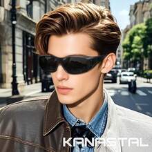 ¡RecomendadoKANASTAL Sobrepuestos Lentes de Sol Polarizados Sobreponer Hombre Mujer UV400 Protección Lateral Gafas Envolventes Rectangulares sobre Anteojos Sunglasses Fit Over Glasses¡Top de Temporada - A7 - Punto de referencia de dirección transparente - Ver 4