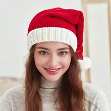 2pcs Classic Red Santa Claus Hat, Christmas Holiday Costume