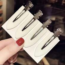 VILA 4-Piece Women's No-Slip Hair Clips – Strong Grip Seamless Hairpins In Light Colors (Yellow, Pink, Blue, Black, White, Beige, Brown, Grey, Navy) – Versatile For Updos, Braids & Daily Styling – Smooth Salon-Quality Hair Accessories - 黑色4pcs - 查看 3