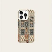 Flower 1pc TPU Material Vintage Floral Patchwork Pattern Phone Case Compatible With IPhone 17 Pro Max/17/16 Pro Max/15/13/12/11, S20 FE/A15/S24/A55, Compatible With Redmi Note 11/12/13 Pro, Full Coverage Anti-Drop Soft Protective Cover,International Version, Not The Domestic Version - White - View 5