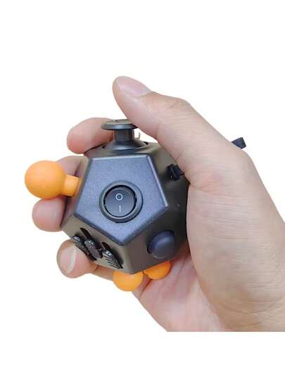 1pc 12-Sided Twist Puzzle Toy, Pressure Relief Dice, Anti-Anxiety Game Cube Toy - Colors: Black, Orange, Yellow, Gray, Blue, Green, Purple, Christmas Gift