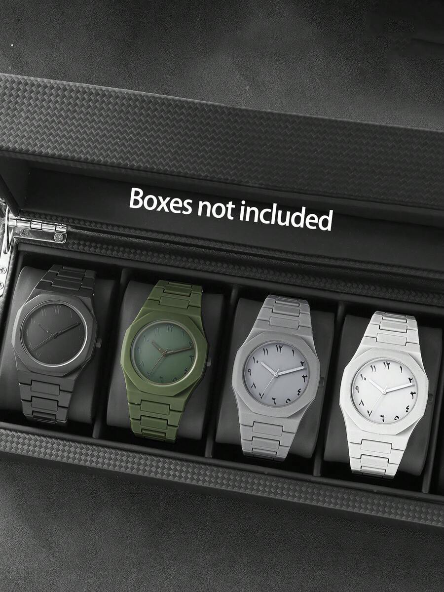 简约优雅男士石英表，多边形表盘，纯色拼布表带，模拟腕表，最佳时尚生日礼物，适合日常、派对、圣诞节