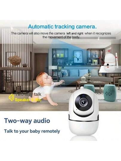 HD Night Vision Indoor Camera, Pet Security 360 Degree Home Wireless Dog/Cat Camera 2.4 GHz WiFi, Slimme Phone Application, Built In Outdoor Baby Monitor, Audio Video Recording Function. view 5