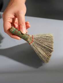 Mangcao Woven Small Broom,Handmade Natural Broom Grass Brushes,Compact Desktop & Balcony Cleaning Tool,Mini Living Room Desktop Sofa Dust Removal And Cleaning Soft Broom, Grass Made Small Broom For Sweeping Dust,For Living Room, Tea Tray, Keyboard,Durable Sturdy Design For Home, Office, Hotel Use, Office Cleaning Supply, Rustic Appearance, Artisanal Craftsmanship - Multicolor - View 9