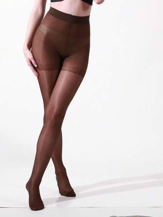 Medias de seda brillantes para mujer de talla grande, en negro y tono piel, extra grande