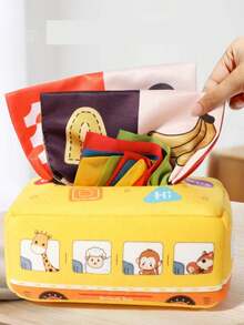 Juguete caja de pañuelos para bebés de 6+ meses, juguete educativo y calmante para recién nacidos de 0 a 1 año