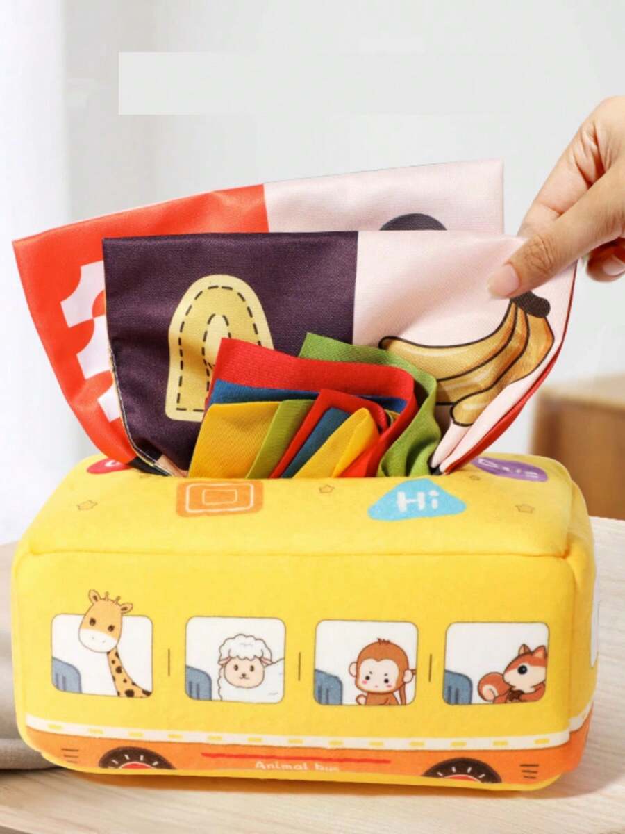 Juguete caja de pañuelos para bebés de 6+ meses, juguete educativo y calmante para recién nacidos de 0 a 1 año