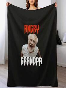 Angry Grandpa Throw Blanket Decorative Blankets Ands Warm Valentine Gift Ideas Blankets - 黑8 - 查看 1