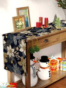 1pc Christmas Floral Table Runner, Christmas Decor Table Runner, Christmas Linen-Like Table Runner, Table Runner, Table Runner, 1pc Table Runner, 4pcs Placemats, 1pc Pillow Cover, 3 Products Available, Seasonal Home Decor Indoor & Outdoor Party Supplies, Winter Home Decor, Christmas Decoration, Christmas Room Decor, Christmas Party Decoration