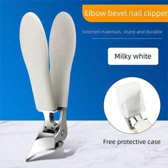 1pc Stainless Steel Nail Clipper, High-End Pointed Slanted Tip Nail Cutter, Anti-Splash Nail Trimmer, Home Grooming Tool