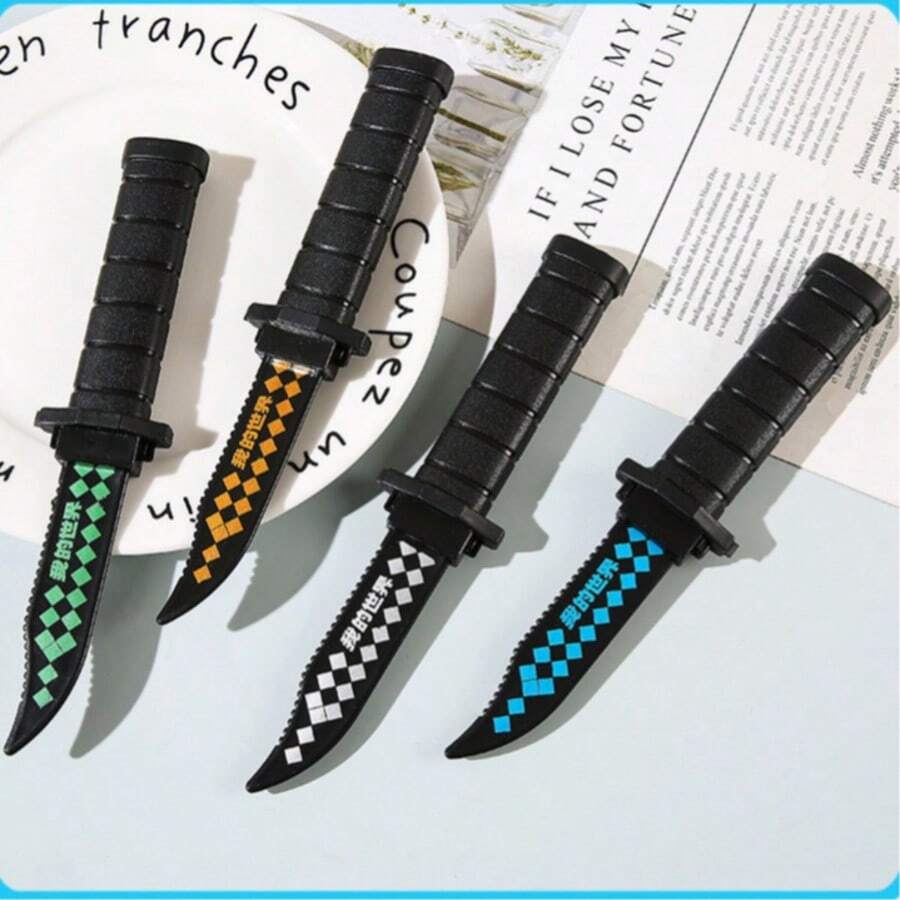 2025 New Retractable Knife Prank Knife Eating Chicken Fake Knife Gag Toy Adult Performance Prank Prop - Perfect Gift - Birthday Gift - Holiday Gift - Christmas Gift - Multicolor - View 1
