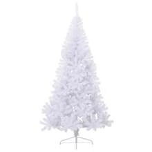 vidaXL Albero di Natale artificiale bianco semi-naturale con supporto, 180 cm, in PVC