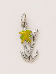 1PC Fashion Flower Series Stainless Steel Pendant DIY Handmade Accessory Gold Plated Color Preserved - Multicolor - View 19