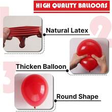 Red Balloon Garland Arch Kit, 5/10/12/18 Inch Matte Red Thick Latex Balloons For Graduation Wedding Independence Day Valentine's Day Memorial Day Christmas Engagement Anniversary Birthday Graduation Gender Revealing Baptism New Year Party Decorations