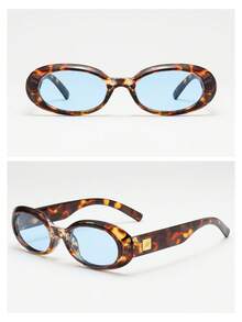 1 pieza Gafas ovaladas de marco pequeño de alta calidad y minimalistas de moda para mujeres (adecuadas para conducir, uso casual, vacaciones, viajes, fiestas y uso diario)