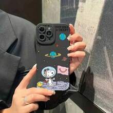 Cute Anime Phone Case 16 15 14 13 12 11 Pro X XR XSMAX 8 Plus Soft Silicone Cover With Hand Strap