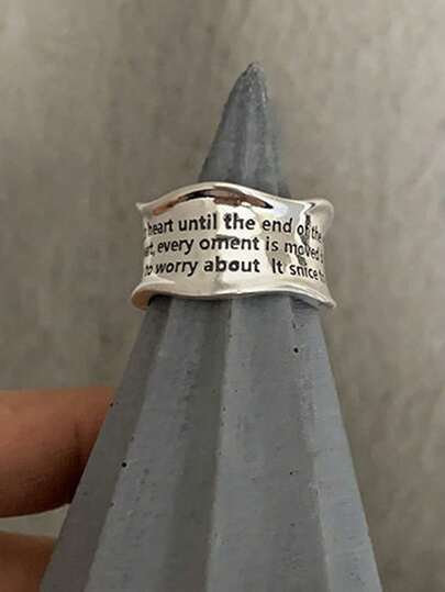 Anel de dedo com padrão ondulado esculpido, design de nicho, presente para meninas, anel estilo coreano, anel vintage, anel de abertura para mulheres, joias da moda